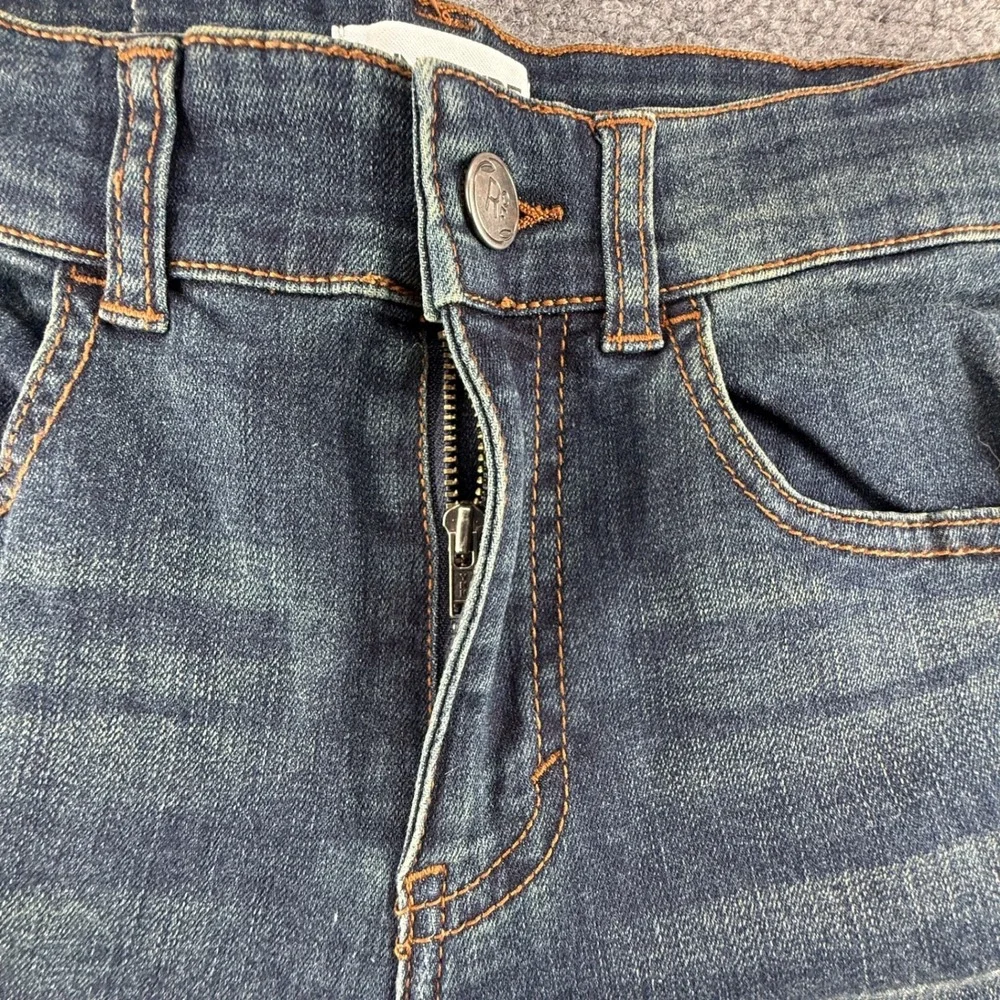 Ring of Fire Sustainable Denim Slim Moto Jeans Dark Wash Ribbed Thigh Size 12